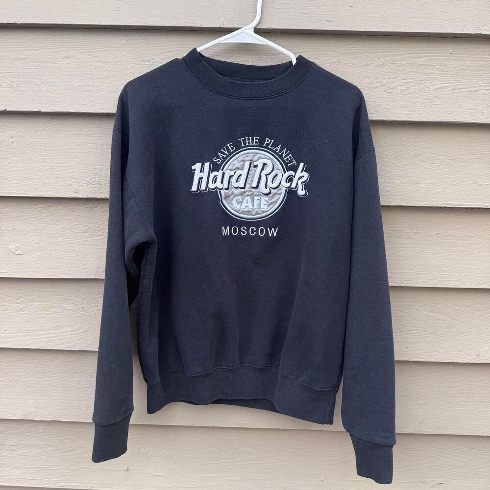 Hard-rock-cafe Men's Black and Navy Sweatshirt